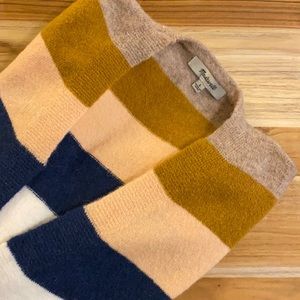 MADEWELL Kent Striped Alpaca Blend Cozy Cardigan with Pockets.